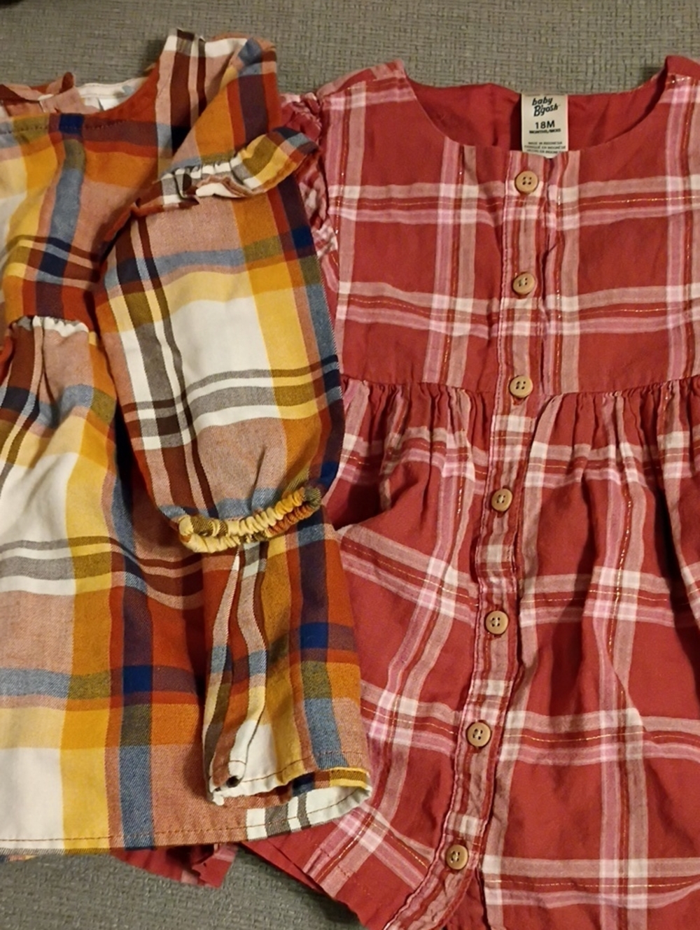 Pair of Plaid Baby Dresses